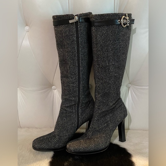 Burberry Herringbone Heeled Boots - Picture 2 of 7